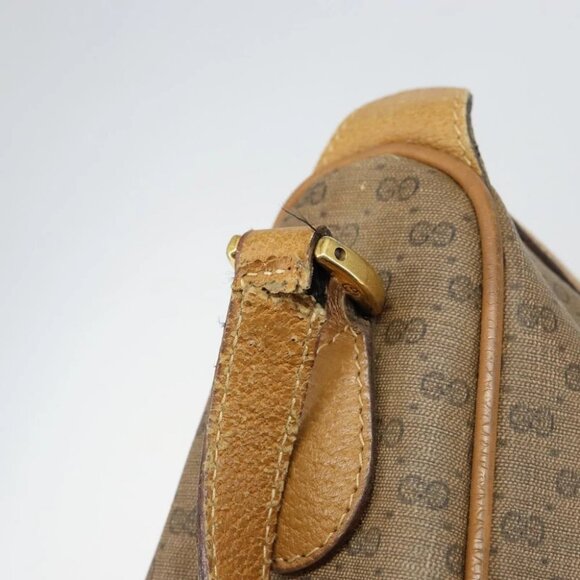 GUCCI Micro GG Supreme Web Sherry Line Bag PVC Beige Gold - Picture 8 of 15